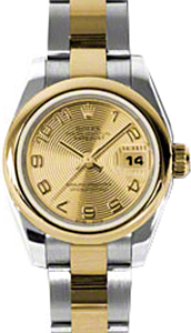 Rolex Lady-Datejust 26 179163-CHPCAO Champagne Concentric Circle Arabic Yellow Gold Stainless Steel Oyster - BRAND NEW