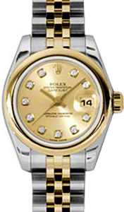 Rolex Lady-Datejust 26 179163-CHPDJ Champagne Diamond Yellow Gold Stainless Steel Jubilee - BRAND NEW