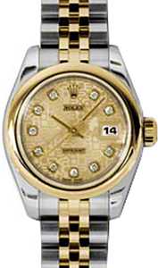 Rolex Lady-Datejust 26 179163-CHPJDJ Champagne Jubilee Diamond Yellow Gold Stainless Steel Jubilee - BRAND NEW