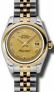 Rolex Lady-Datejust 26 179163-CHPRDJ Champagne Roman Yellow Gold Stainless Steel Jubilee - BRAND NEW