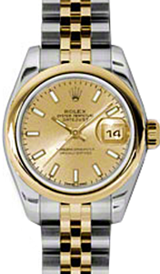 Rolex Lady-Datejust 26 179163-CHPSJ Champagne Index Yellow Gold Stainless Steel Jubilee - BRAND NEW