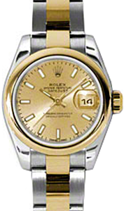 Rolex Lady-Datejust 26 179163-CHPSO Champagne Index Yellow Gold Stainless Steel Oyster - BRAND NEW
