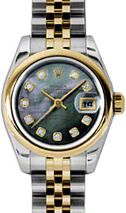 Rolex Lady-Datejust 26 179163-DMOPDJ Dark Mother of Pearl Diamond Yellow Gold Stainless Steel Jubilee - BRAND NEW