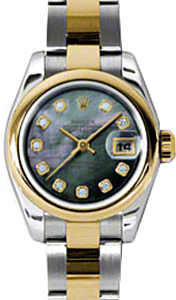 Rolex Lady-Datejust 26 179163-DMOPDO Dark Mother of Pearl Diamond Yellow Gold Stainless Steel Oyster - BRAND NEW