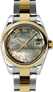 Rolex Lady-Datejust 26 179163-DMOPRO Dark Mother of Pearl Roman Yellow Gold Stainless Steel Oyster - BRAND NEW
