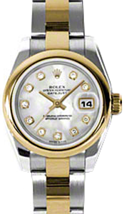Rolex Lady-Datejust 26 179163-MOPDO White Mother of Pearl Diamond Yellow Gold Stainless Steel Oyster - BRAND NEW