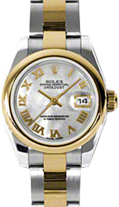 Rolex Lady-Datejust 26 179163-MOPRO White Mother of Pearl Roman Yellow Gold Stainless Steel Oyster - BRAND NEW