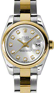 Rolex Lady-Datejust 26 179163-SLVDO Silver Diamond Yellow Gold Stainless Steel Oyster - BRAND NEW