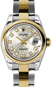 Rolex Lady-Datejust 26 179163-SLVJDO Silver Jubilee Diamond Yellow Gold Stainless Steel Oyster - BRAND NEW