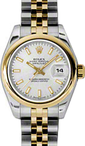 Rolex Lady-Datejust 26 179163-SLVSJ Silver Index Yellow Gold Stainless Steel Jubilee - BRAND NEW