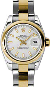 Rolex Lady-Datejust 26 179163-SLVSO Silver Index Yellow Gold Stainless Steel Oyster - BRAND NEW