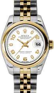 Rolex Lady-Datejust 26 179163-WHTAJ White Arabic Yellow Gold Stainless Steel Jubilee - BRAND NEW