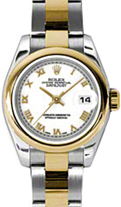 Rolex Lady-Datejust 26 179163-WHTRO White Roman Yellow Gold Stainless Steel Oyster - BRAND NEW