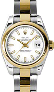 Rolex Lady-Datejust 26 179163-WHTSO White Index Yellow Gold Stainless Steel Oyster - BRAND NEW
