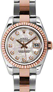 Rolex Lady-Datejust 26 179171-METDO Meteorite Diamond Fluted Rose Gold Stainless Steel Oyster - BRAND NEW