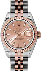 Rolex Lady-Datejust 26 179171-PCHSJ Pink Champagne Index Fluted Rose Gold Stainless Steel Jubilee - BRAND NEW