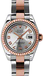 Rolex Lady-Datejust 26 179171-SLVAO Silver Concentric Circle Arabic Fluted Rose Gold Stainless Steel Oyster - BRAND NEW