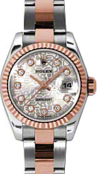 Rolex Lady-Datejust 26 179171-SLVJDO Silver Jubilee Diamond Fluted Rose Gold Stainless Steel Oyster - BRAND NEW