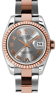 Rolex Lady-Datejust 26 179171-STLRO Steel Roman Fluted Rose Gold Stainless Steel Oyster - BRAND NEW