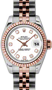 Rolex Lady-Datejust 26 179171-WHTDJ White Diamond Fluted Rose Gold Stainless Steel Jubilee - BRAND NEW