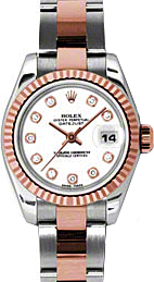 Rolex Lady-Datejust 26 179171-WHTDO White Diamond Fluted Rose Gold Stainless Steel Oyster - BRAND NEW