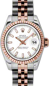 Rolex Lady-Datejust 26 179171-WHTSJ White Index Fluted Rose Gold Stainless Steel Jubilee - BRAND NEW