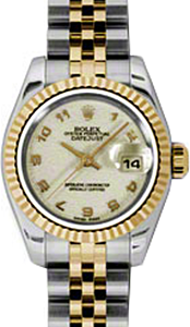 Rolex Lady-Datejust 26 179173-IVRJAJ Ivory Jubilee Arabic Fluted Yellow Gold Stainless Steel Jubilee - BRAND NEW