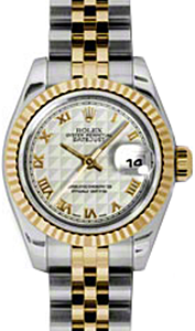 Rolex Lady-Datejust 26 179173-IVRPRJ Ivory Pyramid Roman Fluted Yellow Gold Stainless Steel Jubilee - BRAND NEW