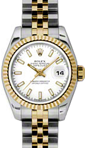 Rolex Lady-Datejust 26 179173-WHTSJ White Index Fluted Yellow Gold Stainless Steel Jubilee - BRAND NEW