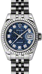 Rolex Lady-Datejust 26 179174-BLUJDJ Blue Jubilee Diamond Fluted White Gold Stainless Steel Jubilee - BRAND NEW