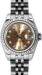 Rolex Lady-Datejust 26 179174-COPDJ Copper Diamond Fluted White Gold Stainless Steel Jubilee - BRAND NEW