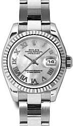 Rolex Lady-Datejust 26 179174-MOPRFO White Mother of Pearl Roman Fluted White Gold Stainless Steel Oyster - BRAND NEW