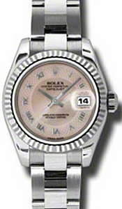 Rolex Lady-Datejust 26 179174-PMPRFO Pink Mother of Pearl Roman Fluted White Gold Stainless Steel Oyster - BRAND NEW