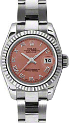 Rolex Lady-Datejust 26 179174-PNKRO Pink Roman Fluted White Gold Stainless Steel Oyster - BRAND NEW