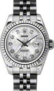 Rolex Lady-Datejust 26 179174-SLVJDJ Silver Jubilee Diamond Fluted White Gold Stainless Steel Jubilee - BRAND NEW