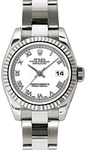 Rolex Lady-Datejust 26 179179-WHTRO White Roman Fluted White Gold Oyster - BRAND NEW