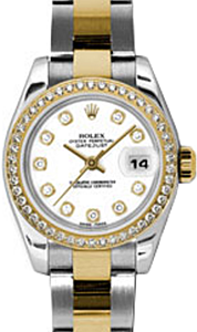 Rolex Lady-Datejust 26 179383-WHTDO White Diamond Diamond Bezel Yellow Gold Stainless Steel Oyster - BRAND NEW