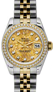 Rolex Lady-Datejust 26 179383-YGCDJ Yellow Gold Crystal Diamond Dial Diamond Bezel Yellow Gold Stainless Steel Jubilee - BRAND NEW