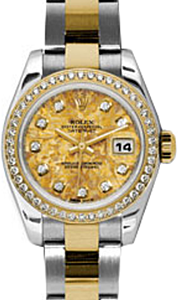 Rolex Lady-Datejust 26 179383-YGCDO Yellow Gold Crystal Diamond Diamond Bezel Yellow Gold Stainless Steel Oyster - BRAND NEW