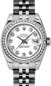 Rolex Lady-Datejust 26 179384-WHTDJ White Diamond Diamond Bezel Stainless Steel Jubilee - BRAND NEW