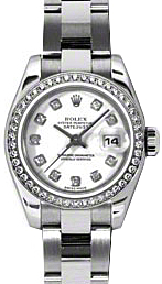 Rolex Lady-Datejust 26 179384-WHTDO White Diamond Diamond Bezel Stainless Steel Oyster - BRAND NEW