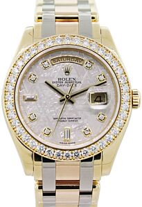 Rolex Day-Date Special Edition 18948-MTRDDT 39mm Meteorite Diamond Yellow & White Gold Tridor - BRAND NEW