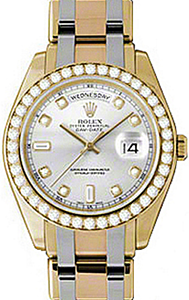 Rolex Day-Date Special Edition 18948-SLVDDT 39mm Silver Diamond Yellow & White Gold Tridor - BRAND NEW