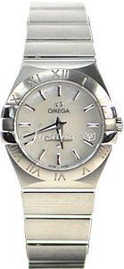 Omega Constellation Ladies Quartz 123.10.27.60.05.001 27mm White Mother of Pearl Index Stainless Steel BRAND NEW