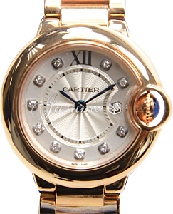 CARTIER WE902025 BALLON BLUE DE 28mm PINK GOLD BRAND NEW