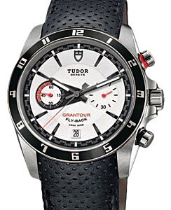 Tudor Grantour Chronograph Fly-Back 20550N White Index Stainless Steel &amp; Leather 42mm BRAND NEW
