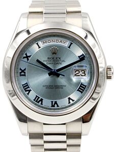 Rolex Day-Date II 218206-BLCRSP 41mm Ice Blue Roman Concentric Circle Platinum President - BRAND NEW