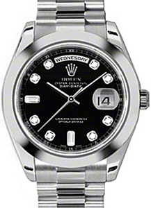 Rolex Day-Date II 218206-BLKDSP 41mm Black Diamond Platinum President - BRAND NEW