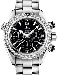 Omega 222.38.38.50.01.001 Planet Ocean 600M Co-Axial Chronograph 37.5mm Black Diamond Bezel Stainless Steel BRAND NEW