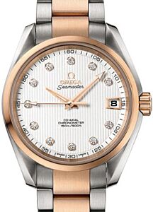 Omega Seamaster Aqua Terra Chronometer 231.20.39.21.52.002 38.5mm Silver Diamond Rose Gold Stainless Steel - BRAND NEW